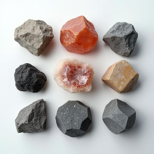 様々な種類の鉱石サンプルの写真